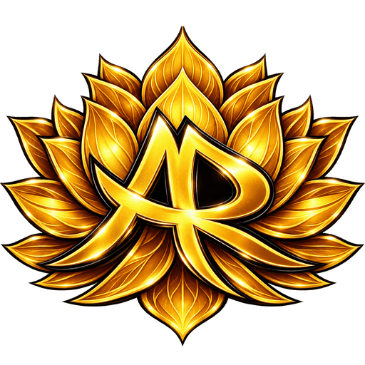 Monogramme AR Ajeeb Reeha — lotus doré
