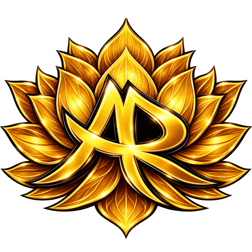 Monogramme AR Ajeeb Reeha — lotus doré